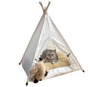 Trrymbbe Tente pour Animaux de Compagnie Semi-fermée pour Chiens spacieux Tente de Chien Coussin sans Glissement Amorti avec Un Mini Pipe Chat sécurisé pour Les Fournitures pour Animaux Compagnie som