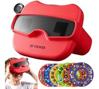 Trrymbbe Visionneuse 3D Kaléidoscopes éducatifs Amusants pour Enfants avec 6 bobines Nouveauté Jouets naturels sans Danger pour Les Yeux pour Filles garçons Adultes 3+3D Viewer