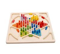 Trrymbbe Wooden Chinese Checkers 2 sur 1 Jeu de société Chinois Checkers Family Board Games Board for Kids and Adults