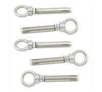 TRRYUIP Boulons à Oeil 1/5Pcs M6x70mm Boulon d'ancrage à expansion en acier inoxydable argenté Vis Crochet de plafond Mur briques béton