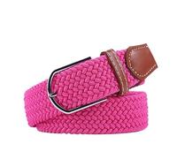 TRRYUIP Ceinture Toile Ceinture décontractée en toile tissée élastique tressée for homme et femme, avec boucle ardillon, 107/120/130 cm(3.3cmX107cm,Rose)