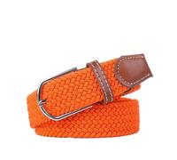 TRRYUIP Ceinture Toile Ceinture décontractée en toile tissée élastique tressée for homme et femme, avec boucle ardillon, 107/120/130 cm(3.3cmX130cm,Orange)