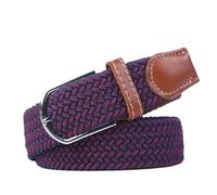 TRRYUIP Ceinture Toile Ceinture décontractée en toile tissée élastique tressée for homme et femme, avec boucle ardillon, 107/120/130 cm(3.3cmX120cm,Blue red)