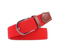 TRRYUIP Ceinture Toile Ceinture décontractée en toile tissée élastique tressée for homme et femme, avec boucle ardillon, 107/120/130 cm(3.3cmX107cm,Red)