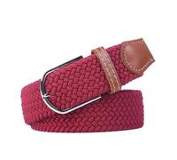TRRYUIP Ceinture Toile Ceinture décontractée en toile tissée élastique tressée for homme et femme, avec boucle ardillon, 107/120/130 cm(3.3cmX107cm,Wine red)