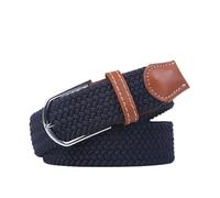 TRRYUIP Ceinture Toile Ceinture décontractée en toile tissée élastique tressée for homme et femme, avec boucle ardillon, 107/120/130 cm(3.3cmX130cm,Dark blue)