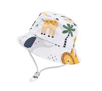 TRRYUIP Chapeau Homme Chapeaux Seau for Enfants, Chapeau de Dessin animé for Filles, Casquette Soleil Plage, pêcheur for en Bas âge, Printemps et été(Animal Park,52cm(2-4 Years Old))