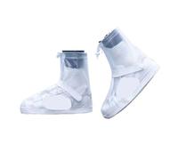 TRRYUIP Couvre Chaussure Impermeable Couvre-chaussures de pluie en silicone 22 cm, cordon élastique, imperméables, antidérapants, épais, résistants à l'usure, for la saison des pluies(White,L)