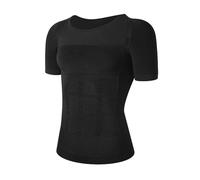 TRRYUIP Gaine Homme Hommes Corps Shaper Minceur Compression Chemises Maillot de sans Couture Taille Formateur Muscle Ventre Perte Poids Shapewear(Black,M)