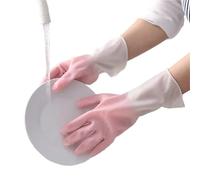 TRRYUIP Gant Nettoyage 1Pair Silicone Cleaning Gloves Dishwashing Scrubber Dish Washing Sponge Rubber Tools(Pink,M)