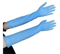 TRRYUIP Gant Nettoyage Clean Long Rubber Flexible Waterproof Dishwashi Acid And Alkali Resistant Kitchen No Deformation Tools Nitrile Gloves(S)