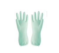 TRRYUIP Gant Nettoyage Waterproof Rubber Glove With Elastic Strap 31cm Dishwashing Clean Tool Kitchen Latex Household(Green)