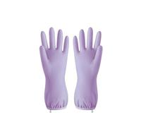 TRRYUIP Gant Nettoyage Waterproof Rubber Glove With Elastic Strap 31cm Dishwashing Clean Tool Kitchen Latex Household(Purple)