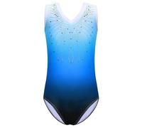 TRRYUIP Justaucorps Gymnastique Fille Enfant en Bas âge Adolescents Ballet Skate Gymnastique Justaucorps Filles Enfant Danse Costume Combinaison athlétique acrobaties for Les Enfants(B180 Blue,6A)
