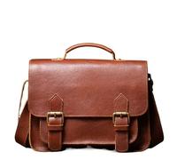 TRRYUIP Porte Document Homme Sacs messager rétro en cuir véritable for hommes et femmes, sac à bandoulière de vache naturel, main décontracté luxe Cambridge(Brown)