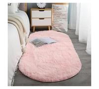 TRRYUIP Tapis Tapis Ovale en Peluche Doux et Soyeux, décoration Moderne for la Maison, Salon, canapé, Table Basse(Pink,160x230CM)