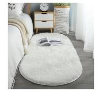 TRRYUIP Tapis Tapis Ovale en Peluche Doux et Soyeux, décoration Moderne for la Maison, Salon, canapé, Table Basse(White,160x230CM)