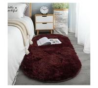 TRRYUIP Tapis Tapis Ovale en Peluche Doux et Soyeux, décoration Moderne for la Maison, Salon, canapé, Table Basse(Wine Red,160x230CM)