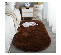 TRRYUIP Tapis Tapis Ovale en Peluche Doux et Soyeux, décoration Moderne for la Maison, Salon, canapé, Table Basse(Brown,160x230CM)