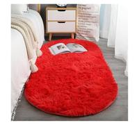 TRRYUIP Tapis Tapis Ovale en Peluche Doux et Soyeux, décoration Moderne for la Maison, Salon, canapé, Table Basse(Red,160x230CM)