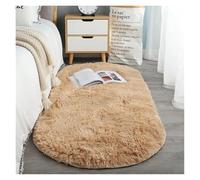 TRRYUIP Tapis Tapis Ovale en Peluche Doux et Soyeux, décoration Moderne for la Maison, Salon, canapé, Table Basse(Beige2,160x230CM)