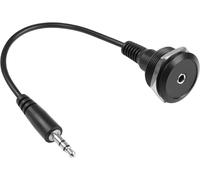 TRS 3.5mm Stéréo Filetée Fixation Rond Connecteur 3.5mm 1/8 TRS Mâle à Femelle Casque d'écoute Montage Court Câble Prise Adaptateur,pour Connexion et Extension Audio Port