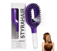 TRSAIM Brosse à cheveux 2 en 1, brosse démêlante avec pulvérisateur à brume fine intégrée, brosse à cheveux humide et sèche anti-frisottis avec réservoir d'eau, peigne de coiffage portable pour