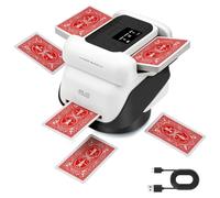 Trsaow Mélangeur automatique de cartes et distributeur avec télécommande 5000 mAh batterie rechargeable 2 en 1 pour 2 à 8 joueurs Rouleau de dés intégré 5 modes de jeu pour Texas Hold'em Blackjack UNO
