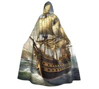 TRSGKSQP Cape à capuche Age of Discovery pour adultes - Cape d'Halloween longue à capuche - Costume de cosplay