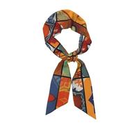 TRSGKSQP Group of Marocain Géométrique Soie Cou Foulard pour Femmes Foulard Cheveux Bandanas Satin Mode Bandeau Long Foulard
