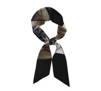 TRSGKSQP Little White Bulldog Écharpe de cou en soie pour femme Bandanas en satin Bandeau tendance Long foulard