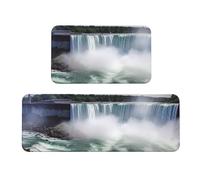 TRSGKSQP Niagara Falls Lot de 2 tapis de cuisine pour sol, tapis de cuisine antidérapant, rembourré, absorbant et lavable, pour évier (43 x 75 cm + 43 x 120 cm)