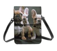 TRSGKSQP Petit sac à bandoulière en cuir pour femme - Sac à main pour téléphone portable, portefeuille, bouledogue français, chiot