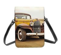 TRSGKSQP Petit sac à bandoulière en cuir pour femme - Sac à main pour téléphone portable, portefeuille, voiture antique