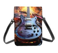 TRSGKSQP Petit sac à bandoulière en cuir pour femme - Sac à main pour téléphone portable, portefeuille, guitare électrique magique, musique