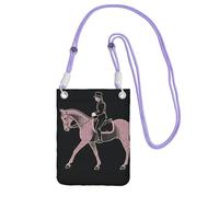 TRSGKSQP Petit sac à bandoulière pour femme - Mini portefeuille pour téléphone portable, dressage, cavalier, cheval, téléphone portable, violet, Taille unique