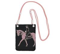 TRSGKSQP Petit sac à bandoulière pour femme - Mini portefeuille pour téléphone portable, dressage, cavalier, cheval, téléphone portable, rose, Taille unique