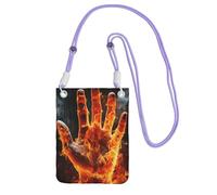 TRSGKSQP Petit sac à bandoulière pour femme - Mini portefeuille pour téléphone portable - Flamme de feu, violet, Taille unique