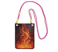 TRSGKSQP Petit sac à bandoulière pour femme - Mini portefeuille pour téléphone portable - Flamme rouge - Note de musique - Sac pour téléphone portable, Fuchsia, Taille unique