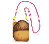 TRSGKSQP Petit sac à bandoulière pour femme - Mini portefeuille pour téléphone portable - Motif gland de dessin animé, Fuchsia, Taille unique