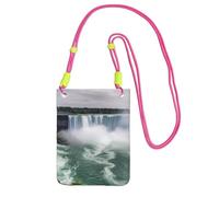 TRSGKSQP Petit sac à bandoulière pour femme - Mini portefeuille pour téléphone portable - Niagara Falls, Fuchsia, Taille unique