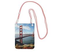 TRSGKSQP Petit sac à bandoulière pour femme - Mini portefeuille pour téléphone portable - San Francisco Golden Gate Bridge, rose, Taille unique