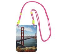 TRSGKSQP Petit sac à bandoulière pour femme - Mini portefeuille pour téléphone portable - San Francisco Golden Gate Bridge, Fuchsia, Taille unique