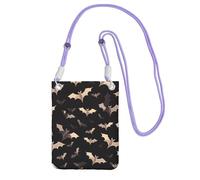 TRSGKSQP Petit sac à bandoulière pour femme pour téléphone portable, mini portefeuille pour téléphone portable, Halloween, chauve-souris volantes, sac pour téléphone portable, violet, Taille unique
