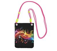 TRSGKSQP Petit sac à bandoulière pour femme pour téléphone portable, mini portefeuille pour téléphone portable, note de musique, mélodie, sac pour téléphone portable, Fuchsia, Taille unique
