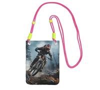 TRSGKSQP Petit sac à bandoulière pour femme pour téléphone portable, mini portefeuille, VTT, tournoi, sac pour téléphone portable, Fuchsia, Taille unique