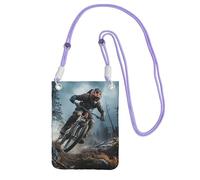 TRSGKSQP Petit sac à bandoulière pour femme pour téléphone portable, mini portefeuille, VTT, tournoi, sac pour téléphone portable, violet, Taille unique
