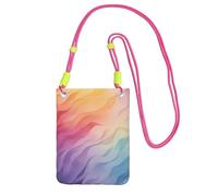 TRSGKSQP Petit sac à bandoulière pour femme, sac à main pour téléphone portable, mini portefeuille arc-en-ciel pour téléphone portable, Fuchsia, Taille unique