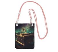 TRSGKSQP Petit sac à bandoulière pour femme, sac à main pour téléphone portable, mini portefeuille, boîte à musique de rêve, sac pour téléphone portable, rose, Taille unique