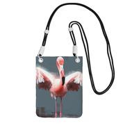 TRSGKSQP Petit sac à bandoulière pour femme, sac à main pour téléphone portable, mini portefeuille flamant rose, Noir , Taille unique
